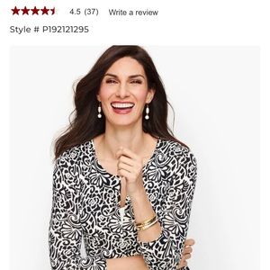 Talbots black/ivory small cardigan